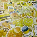 Yellow Themed Stickers - 15, 30, or 50 pcs 